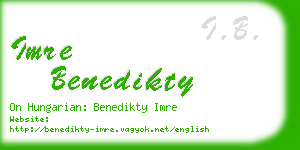 imre benedikty business card